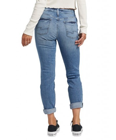 Women's Boyfriend Mid-Rise Slim Ripped Jeans Indigo $38.64 Jeans