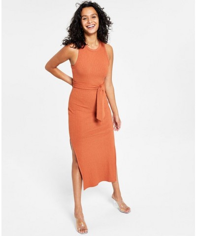 Petite Rib-Knit Midi Dress Orange $18.29 Dresses