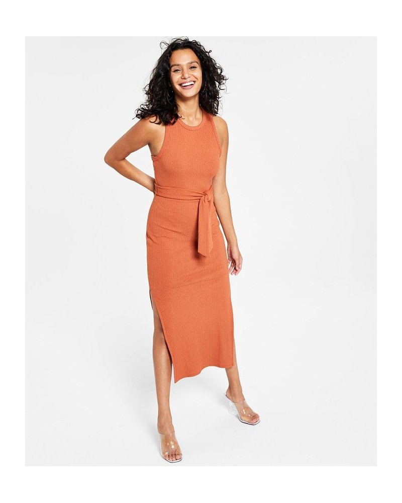 Petite Rib-Knit Midi Dress Orange $18.29 Dresses