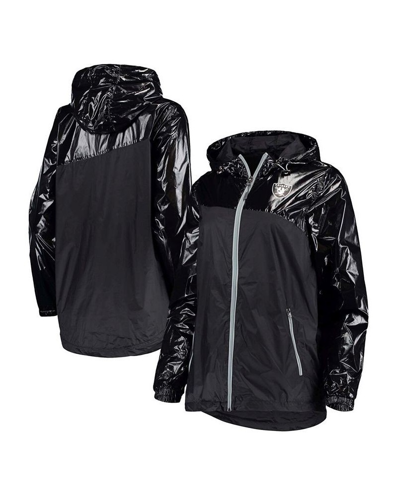 Women's Black Las Vegas Raiders Double-Coverage Full-Zip Hoodie Jacket Black $38.85 Jackets