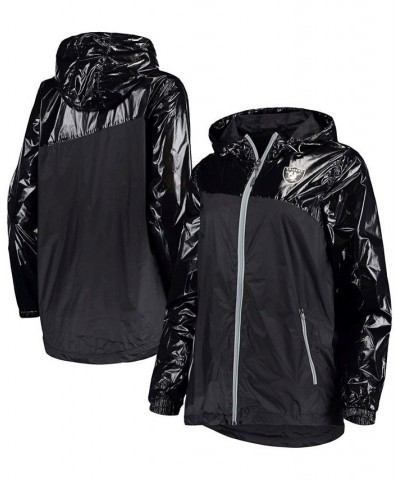 Women's Black Las Vegas Raiders Double-Coverage Full-Zip Hoodie Jacket Black $38.85 Jackets