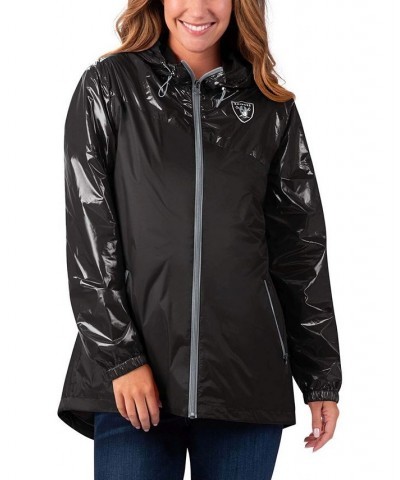 Women's Black Las Vegas Raiders Double-Coverage Full-Zip Hoodie Jacket Black $38.85 Jackets