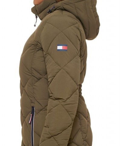 Women's Hooded Quilted Puffer Coat Juniper $46.50 Coats