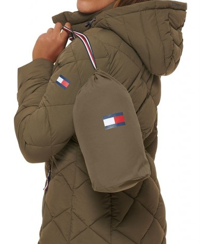 Women's Hooded Quilted Puffer Coat Juniper $46.50 Coats