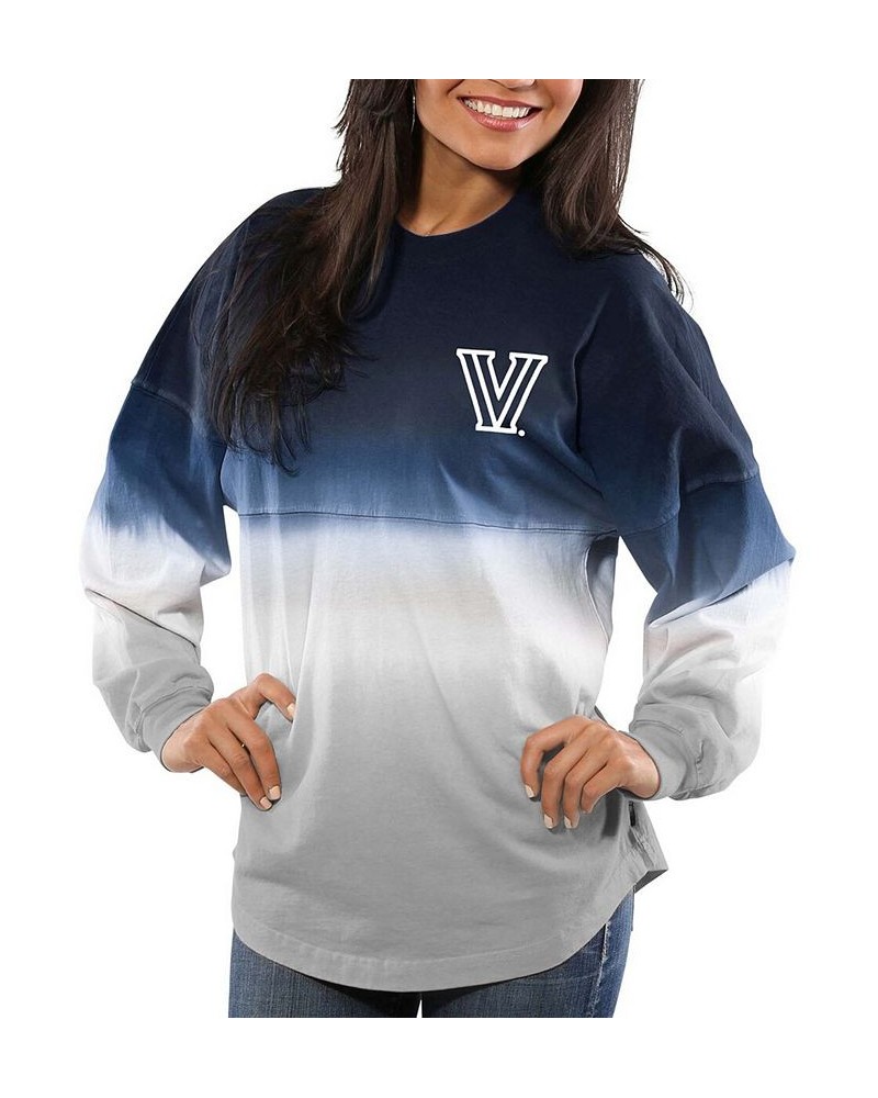 Women's Navy Villanova Wildcats Ombre Long Sleeve Dip-Dyed T-shirt Navy $51.29 Tops