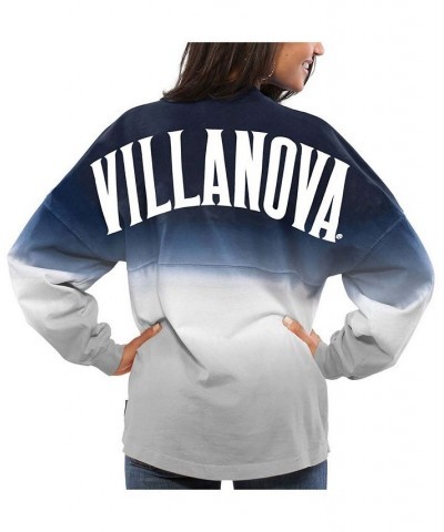 Women's Navy Villanova Wildcats Ombre Long Sleeve Dip-Dyed T-shirt Navy $51.29 Tops