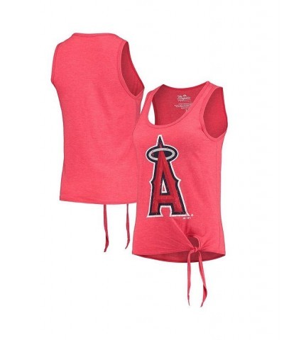 Women's Threads Red Los Angeles Angels Scoop Neck Racerback Side Tie Tri-Blend Tank Top Red $20.50 Tops