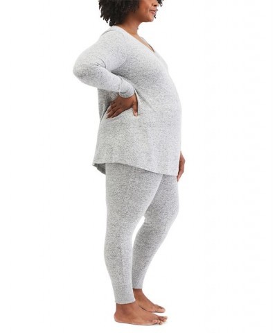 Plus Size Henley Maternity & Nursing Sleep Top Grey $18.99 Sleepwear