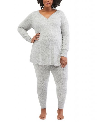 Plus Size Henley Maternity & Nursing Sleep Top Grey $18.99 Sleepwear