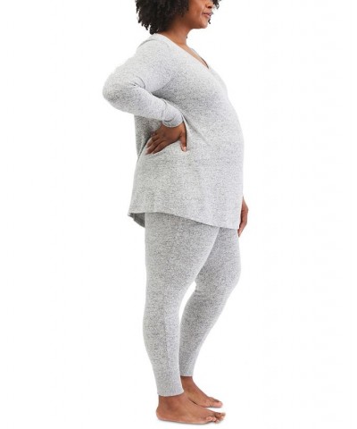 Plus Size Henley Maternity & Nursing Sleep Top Grey $18.99 Sleepwear