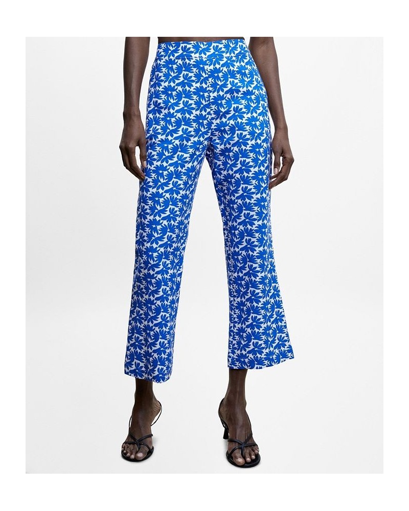 Women's Flower Print Pants Blue $36.80 Pants