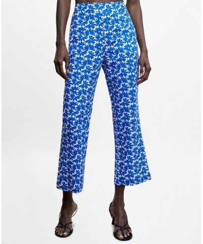 Women's Flower Print Pants Blue $36.80 Pants