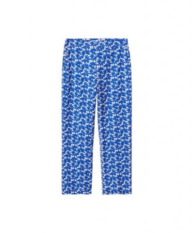 Women's Flower Print Pants Blue $36.80 Pants