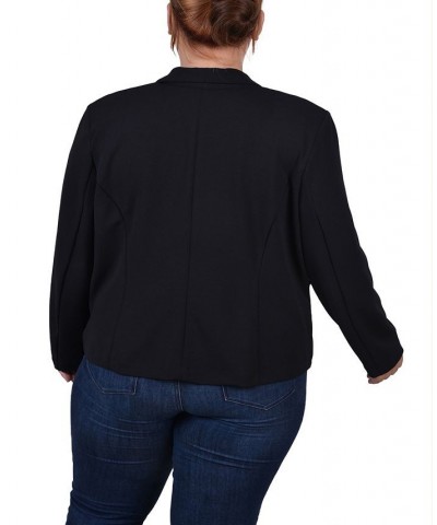 Plus Size Cropped Long Sleeve Crepe Jacket Black $13.20 Jackets