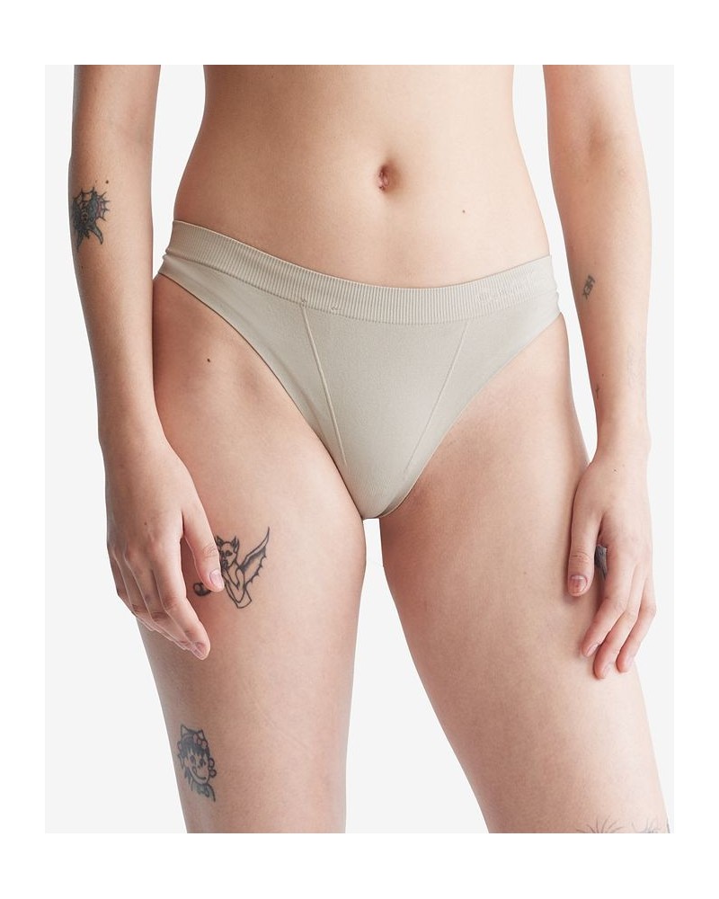 Women's Bonded Flex Thong Underwear QF6611 Brown $13.69 Panty