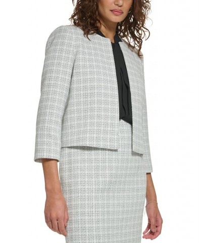 Petite Novelty Open-Front Cropped Blazer Cream/Black $71.55 Jackets