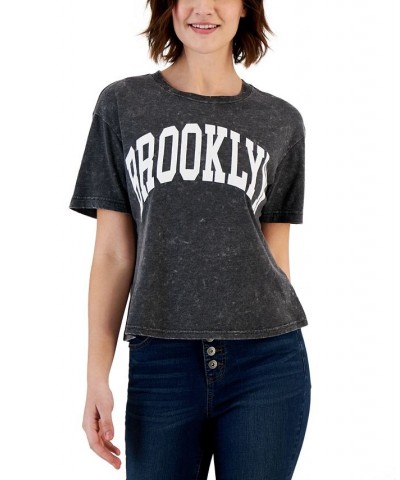 Juniors' Brooklyn Graphic T-Shirt Black $10.63 Tops