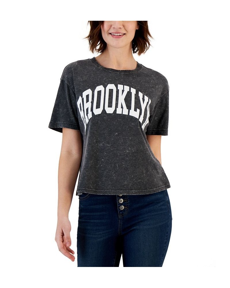 Juniors' Brooklyn Graphic T-Shirt Black $10.63 Tops