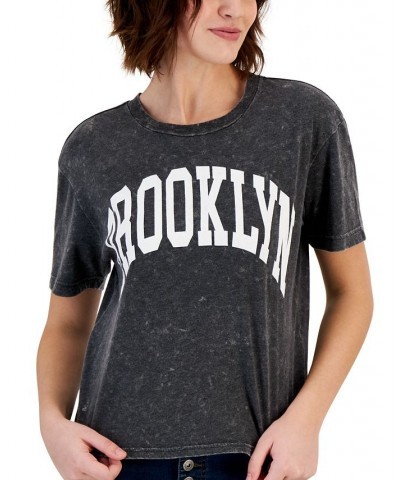 Juniors' Brooklyn Graphic T-Shirt Black $10.63 Tops