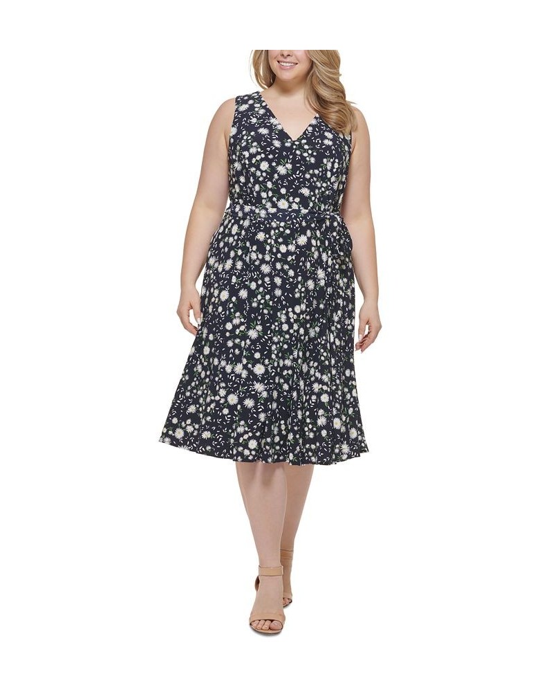 Plus Size Floral-Print Fit & Flare Dress Sky Captain/ivory $63.21 Dresses