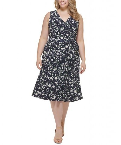 Plus Size Floral-Print Fit & Flare Dress Sky Captain/ivory $63.21 Dresses