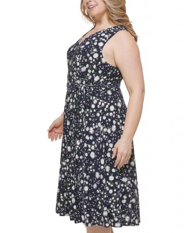 Plus Size Floral-Print Fit & Flare Dress Sky Captain/ivory $63.21 Dresses