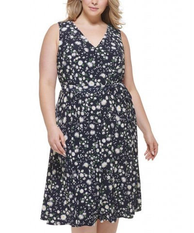 Plus Size Floral-Print Fit & Flare Dress Sky Captain/ivory $63.21 Dresses