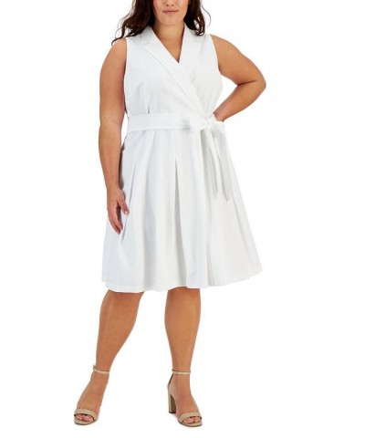 Plus Size Wrap-Style Fit & Flare Dress Bright White $63.60 Dresses