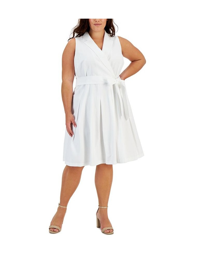 Plus Size Wrap-Style Fit & Flare Dress Bright White $63.60 Dresses