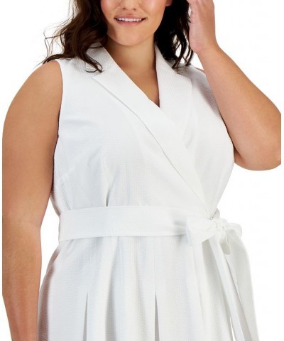 Plus Size Wrap-Style Fit & Flare Dress Bright White $63.60 Dresses