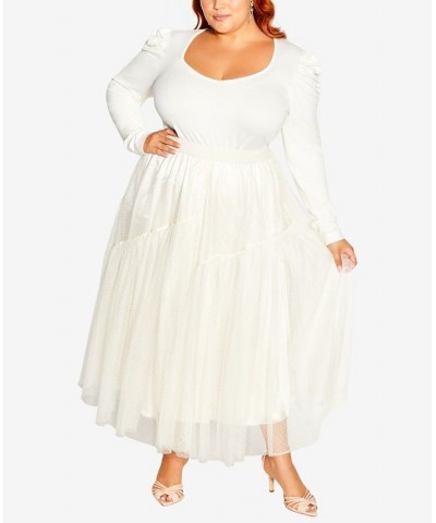 Trendy Plus Size Luna Midi Skirt Tan/Beige $50.49 Skirts