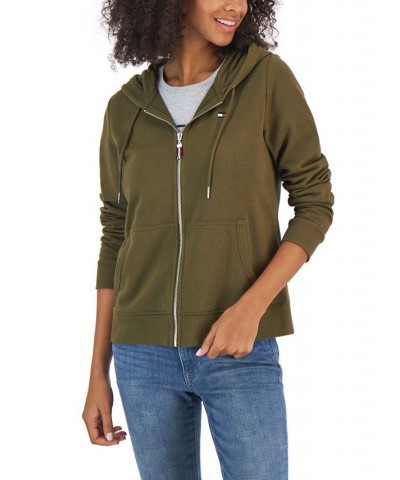 Women's Full-Zip Long Sleeve Hoodie Dark Olive Heather $24.30 Sweatshirts