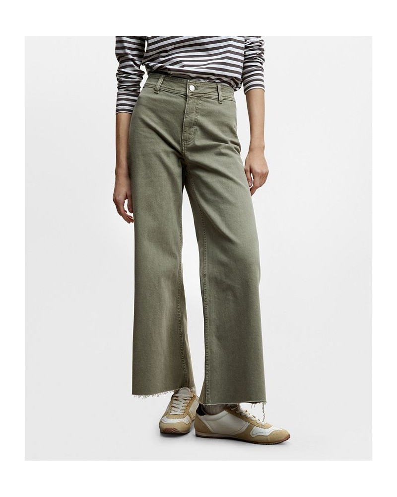 Women's High Waist Culottes Jeans Khaki $37.79 Jeans