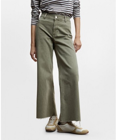 Women's High Waist Culottes Jeans Khaki $37.79 Jeans