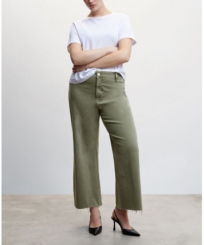 Women's High Waist Culottes Jeans Khaki $37.79 Jeans