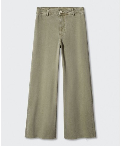 Women's High Waist Culottes Jeans Khaki $37.79 Jeans