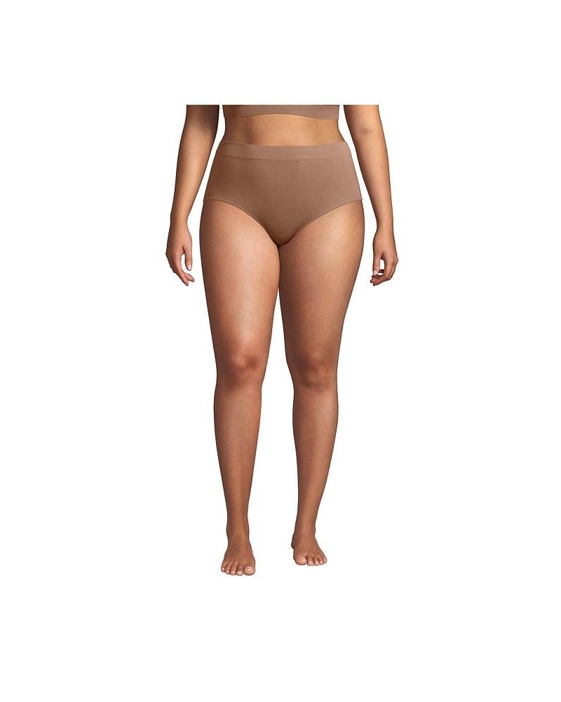 Women's Seamless High Rise Brief Underwear - 3 Pack Brown $28.40 Panty