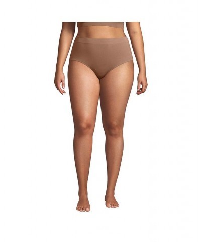 Women's Seamless High Rise Brief Underwear - 3 Pack Brown $28.40 Panty