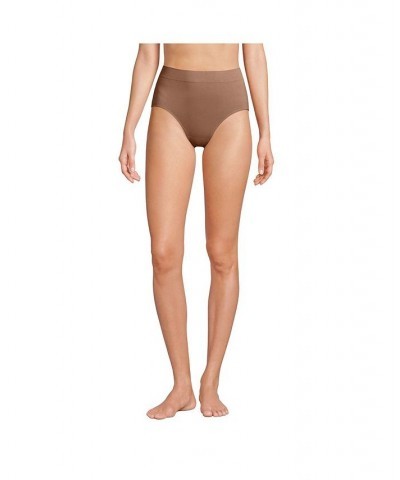 Women's Seamless High Rise Brief Underwear - 3 Pack Brown $28.40 Panty