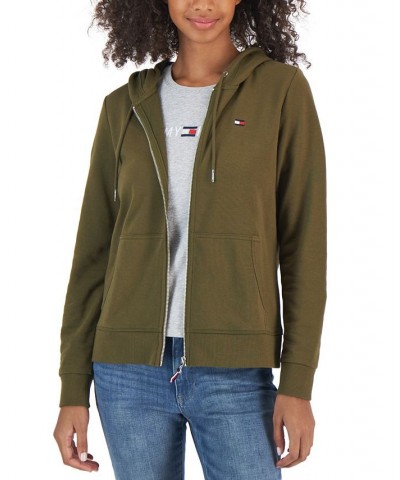 Women's Full-Zip Long Sleeve Hoodie Dark Olive Heather $24.30 Sweatshirts