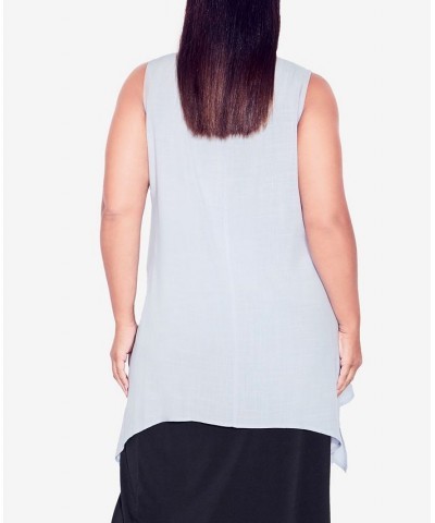 Plus Size Selena Layered Tunic Top Chambray Blue $21.27 Tops