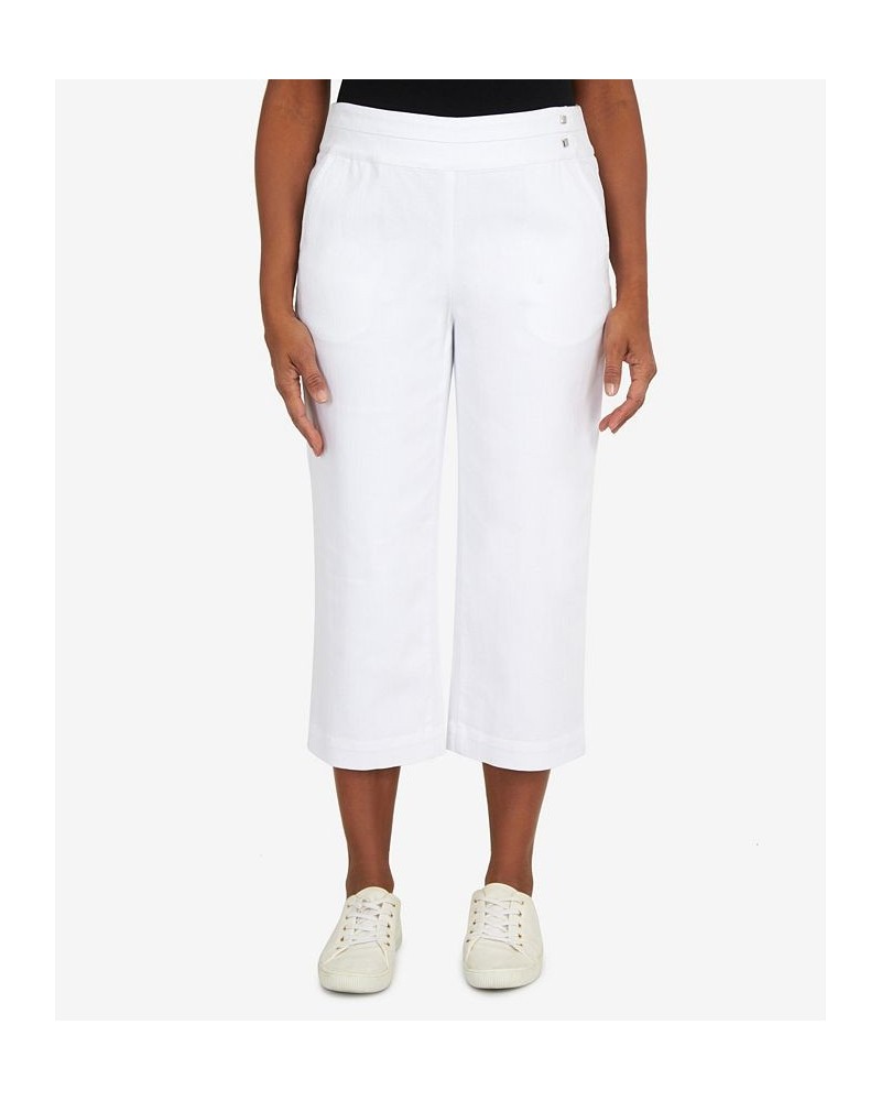 Petite Banded Denim Capri Pants White $37.53 Pants