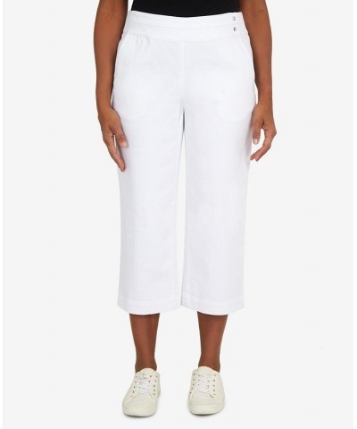 Petite Banded Denim Capri Pants White $37.53 Pants