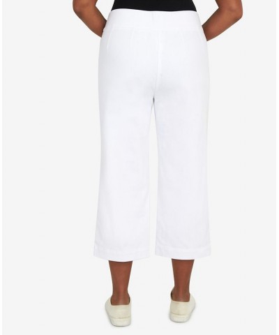 Petite Banded Denim Capri Pants White $37.53 Pants