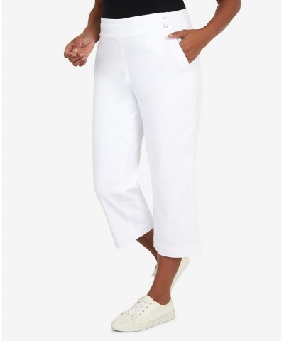 Petite Banded Denim Capri Pants White $37.53 Pants