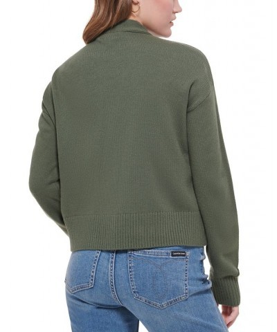 Women's Cutout V-Neck Cardigan Green $29.43 Sweaters