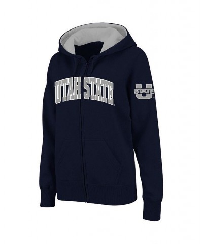 Women's Stadium Athletic Navy Utah State Aggies Arched Name Full-Zip Hoodie Navy $28.60 Sweatshirts