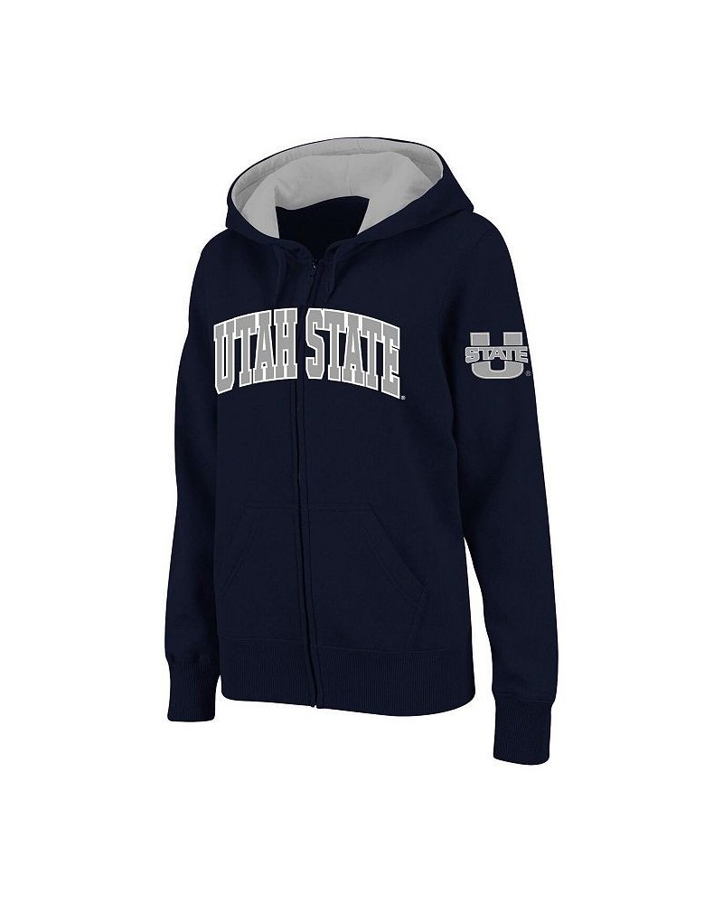 Women's Stadium Athletic Navy Utah State Aggies Arched Name Full-Zip Hoodie Navy $28.60 Sweatshirts