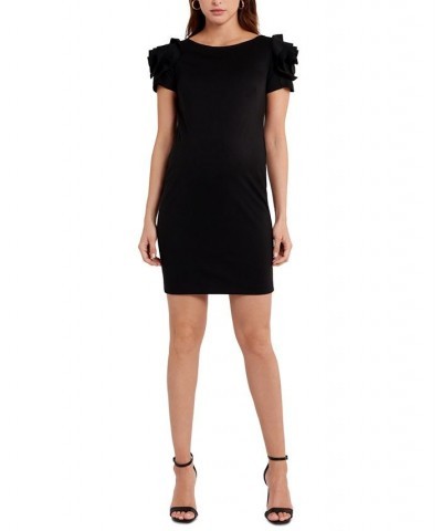 Maternity Ruffled Shift Dress Black $62.04 Dresses