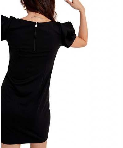 Maternity Ruffled Shift Dress Black $62.04 Dresses